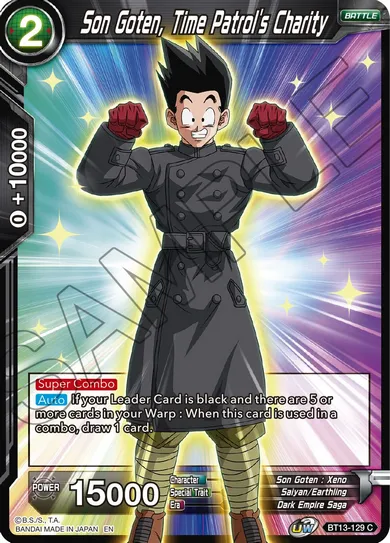 SON GOTEN, TIME PATROL'S CHARITY