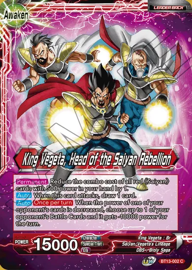 KING VEGETA, HEAD OF THE SAIYAN REBELLION