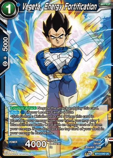VEGETA, ENERGY FORTIFICATION