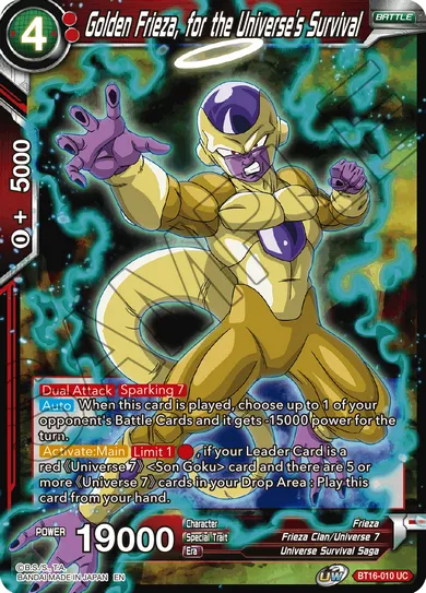 GOLDEN FRIEZA, FOR THE UNIVERSE'S SURVIVAL
