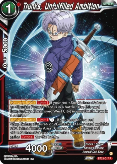 TRUNKS, UNFULFILLED AMBITION