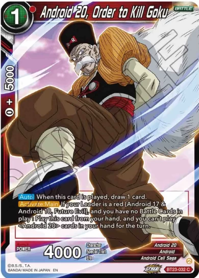 ANDROID 20, ORDER TO KILL GOKU