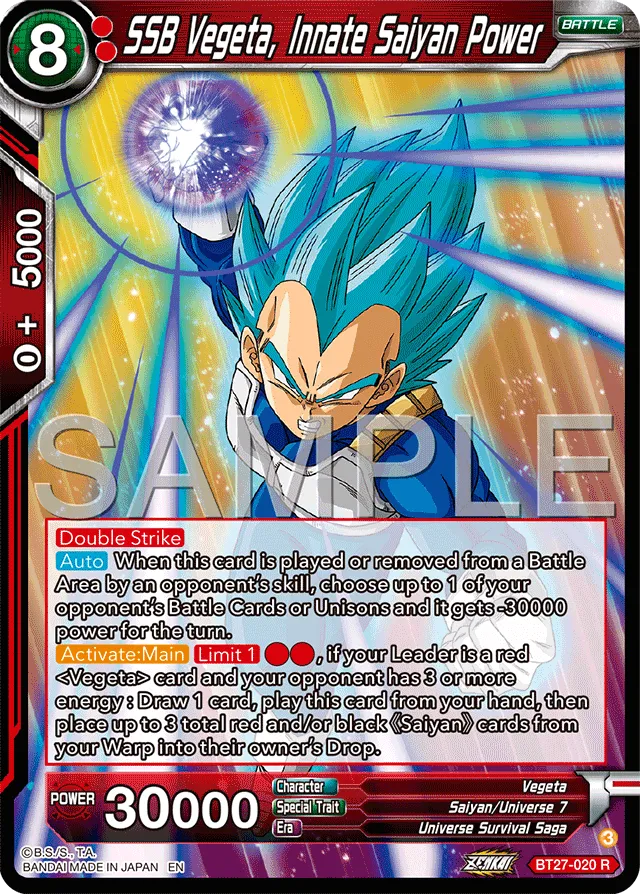 SSB VEGETA, INNATE SAIYAN POWER