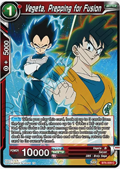 VEGETA, PREPPING FOR FUSION