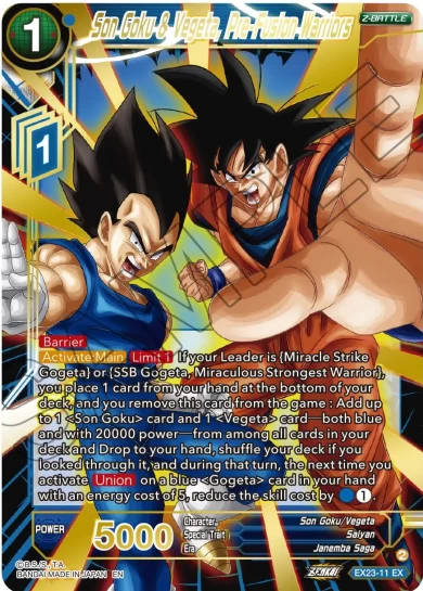 SON GOKU & VEGETA, PRE-FUSION WARRIORS