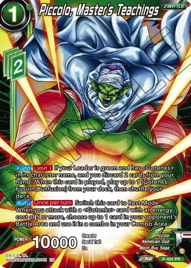 PICCOLO, MASTER'S TEACHINGS