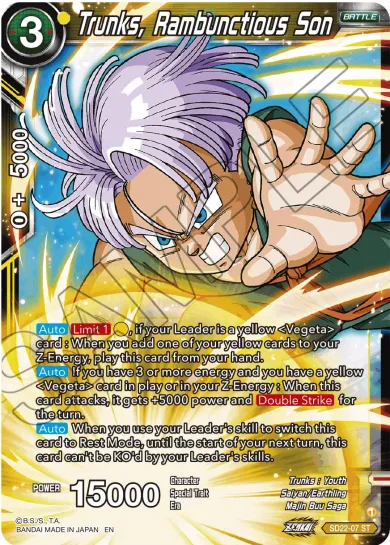 TRUNKS, RAMBUNCTIOUS SON