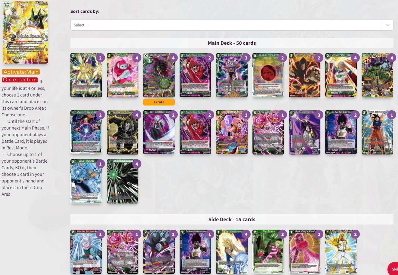 Decklist de Brunoni Giorgio