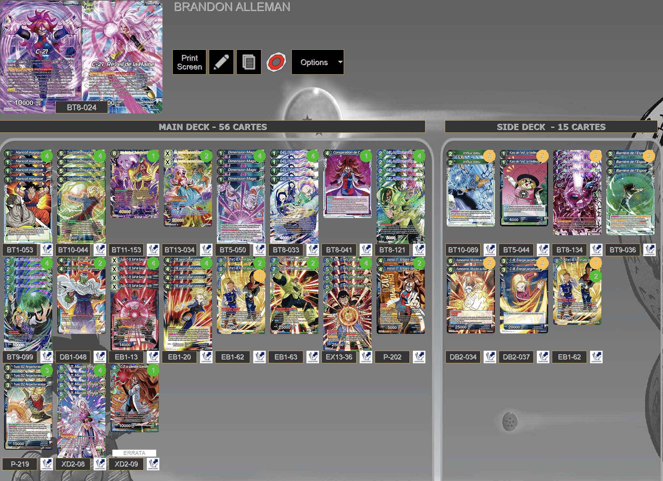 Decklist de Brandon Alleman