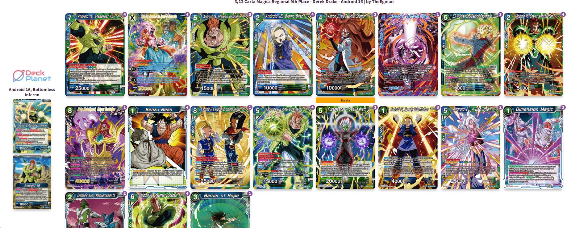 Decklist de Derek Drake