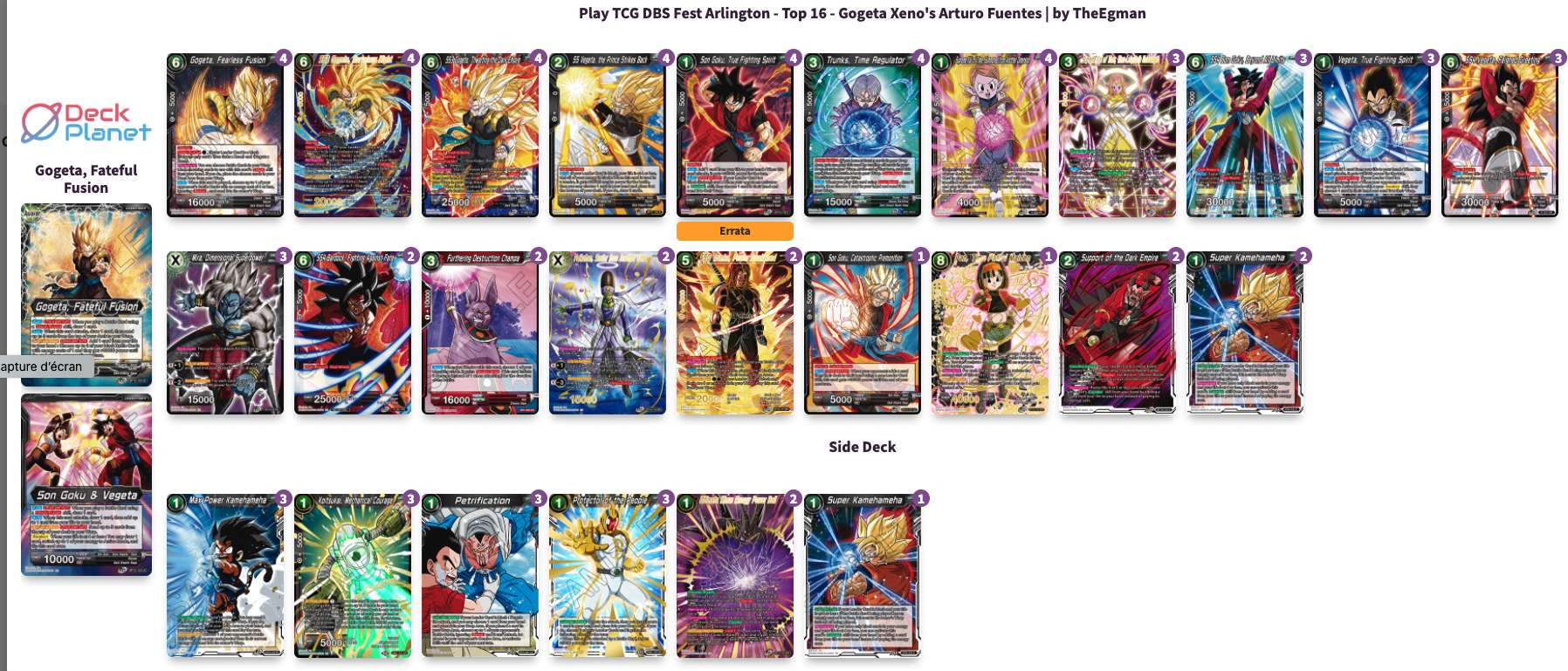 Decklist de Arturo Fuentes