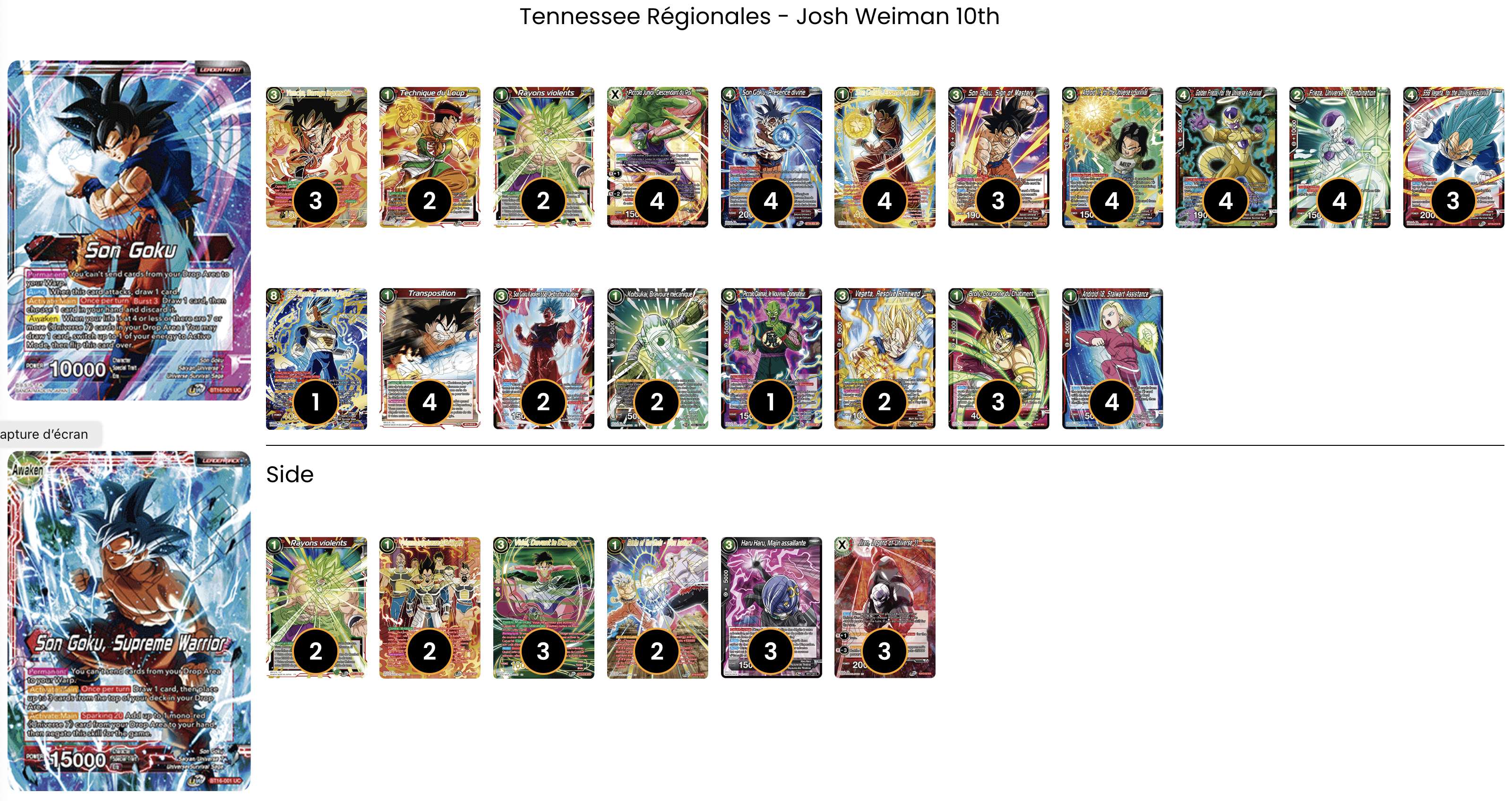 Decklist de Josh Weiman