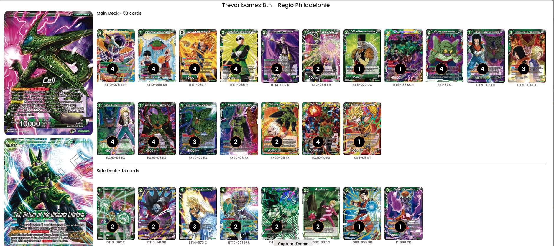 Decklist de Trevor Barnes