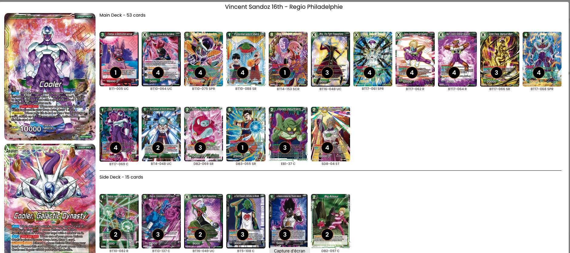 Decklist de Vincent Sandoz