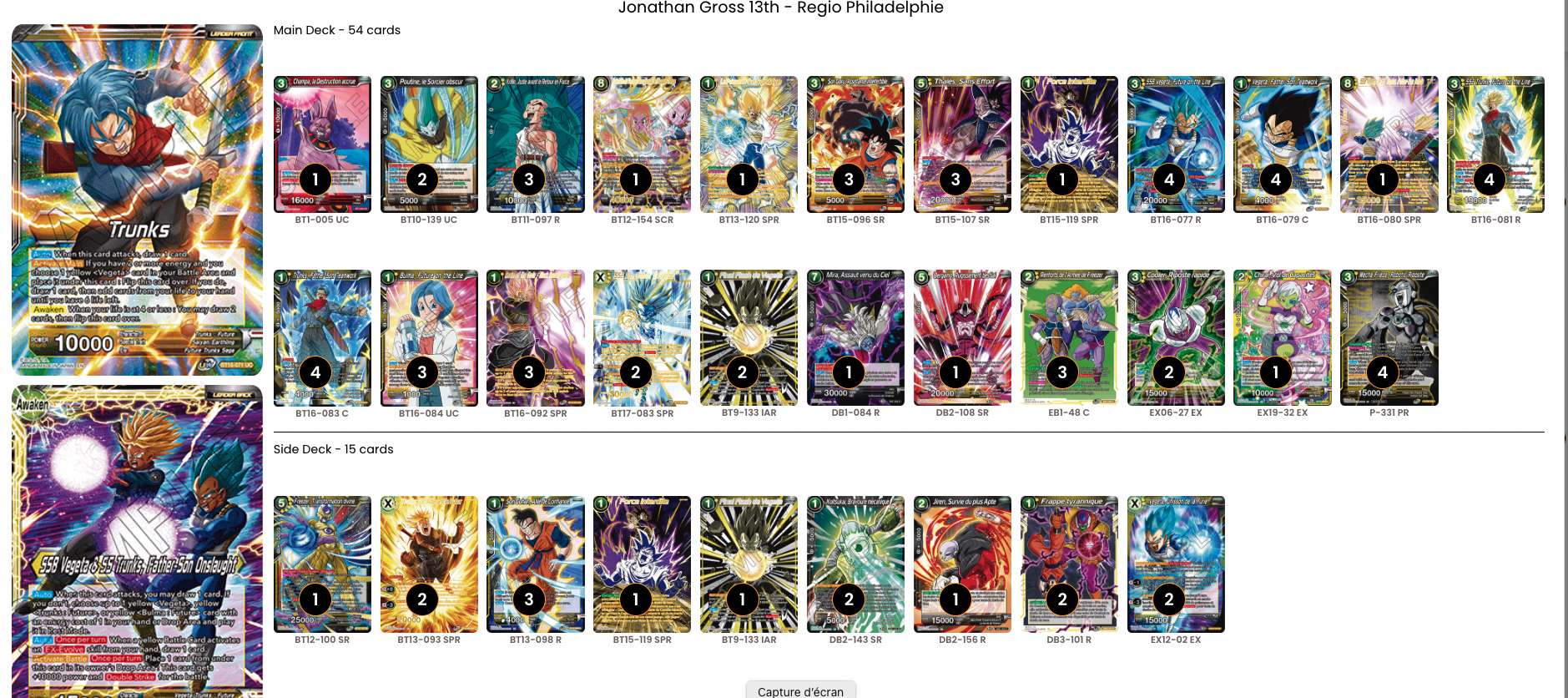 Decklist de Jonathan Gross