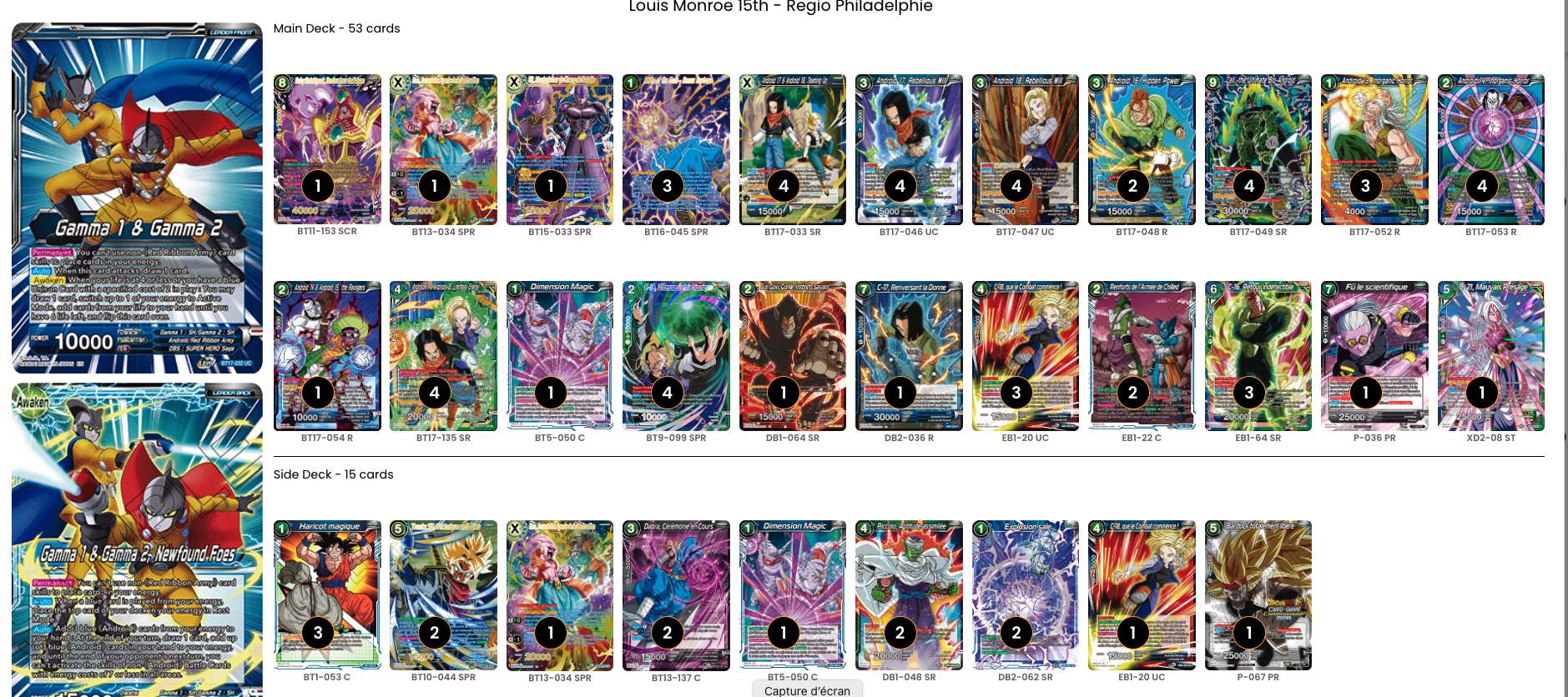 Decklist de Louis Monroe