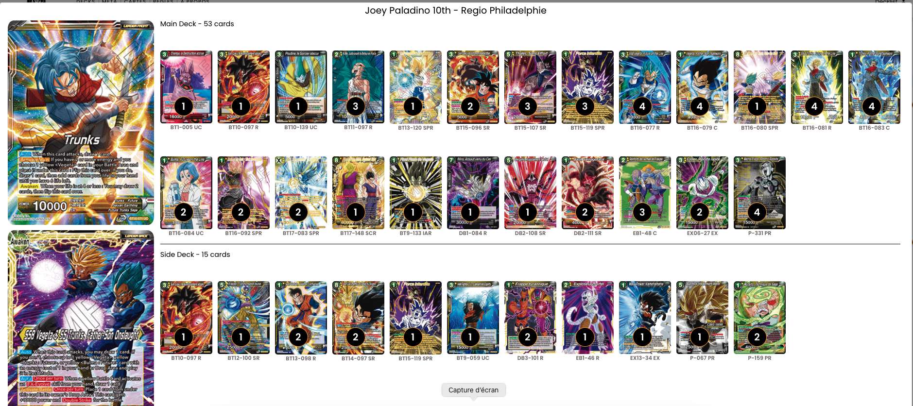 Decklist de Joey Paladino