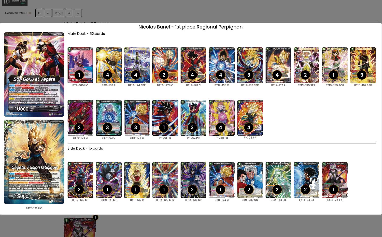 Decklist de Nicolas Bunel