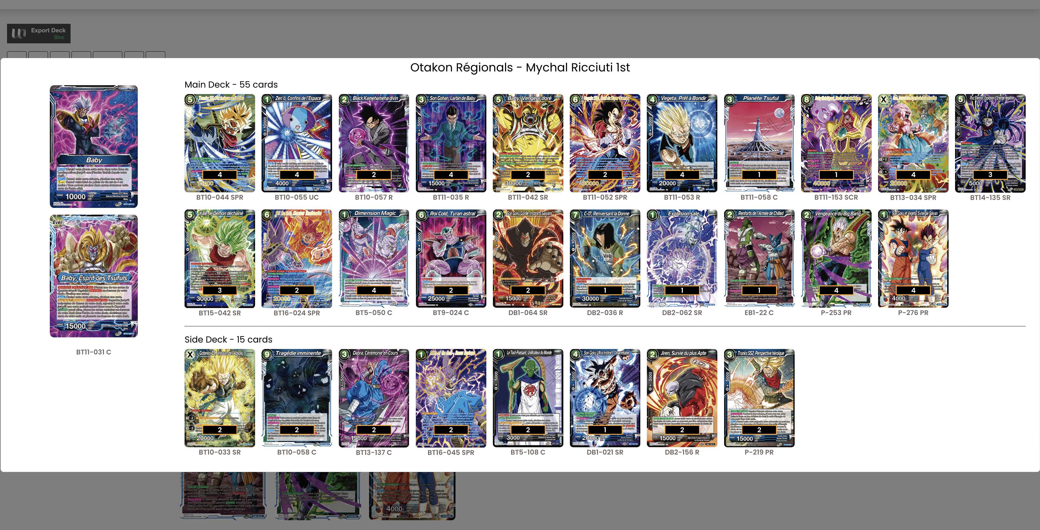 Decklist de Mychal Ricciuti