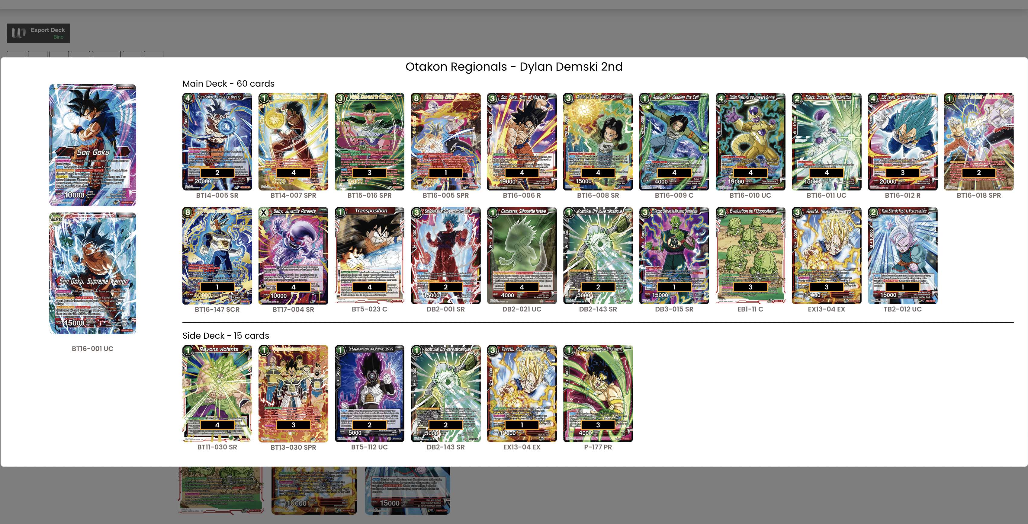 Decklist de Dylan Demski