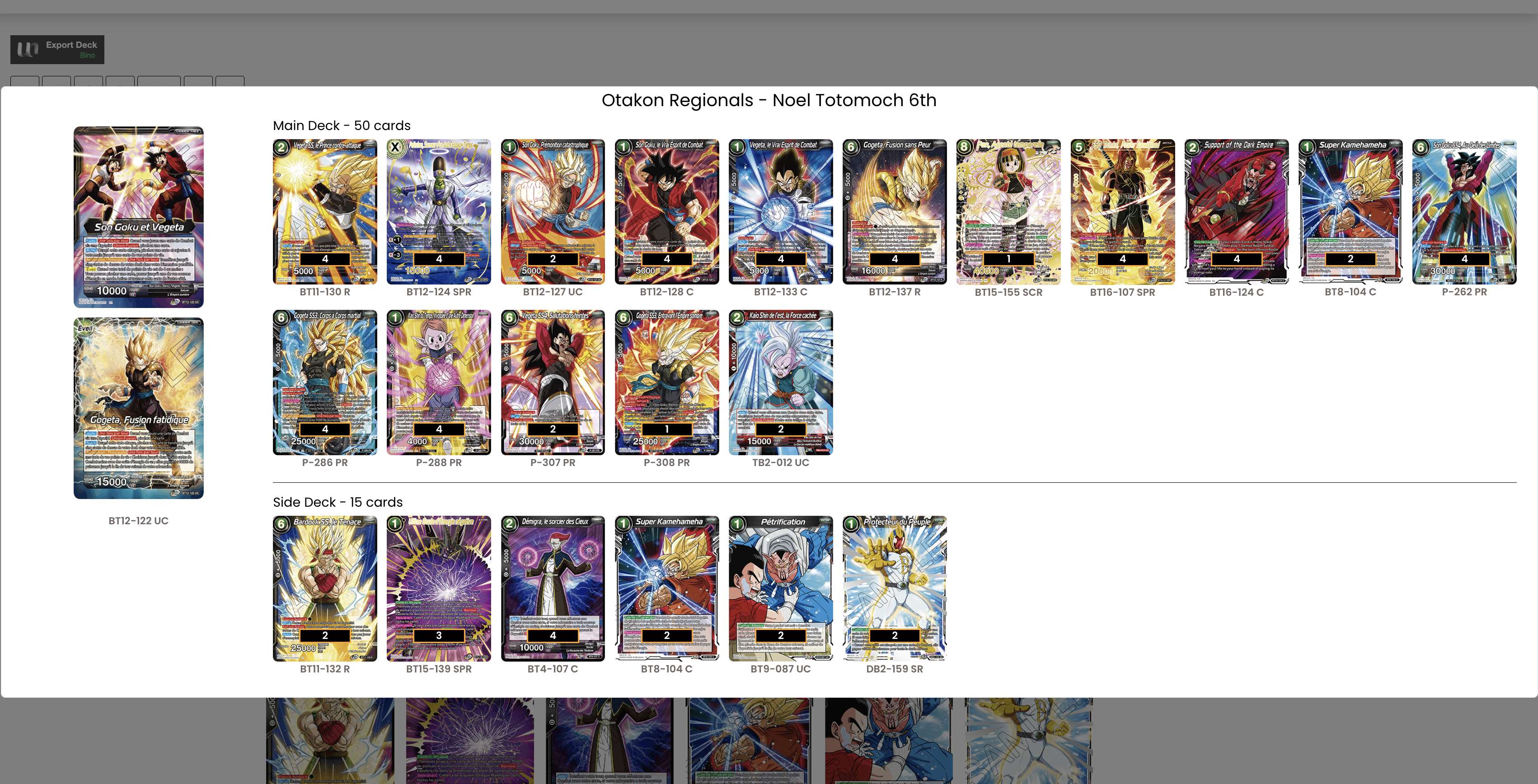 Decklist de Noel Totomoch
