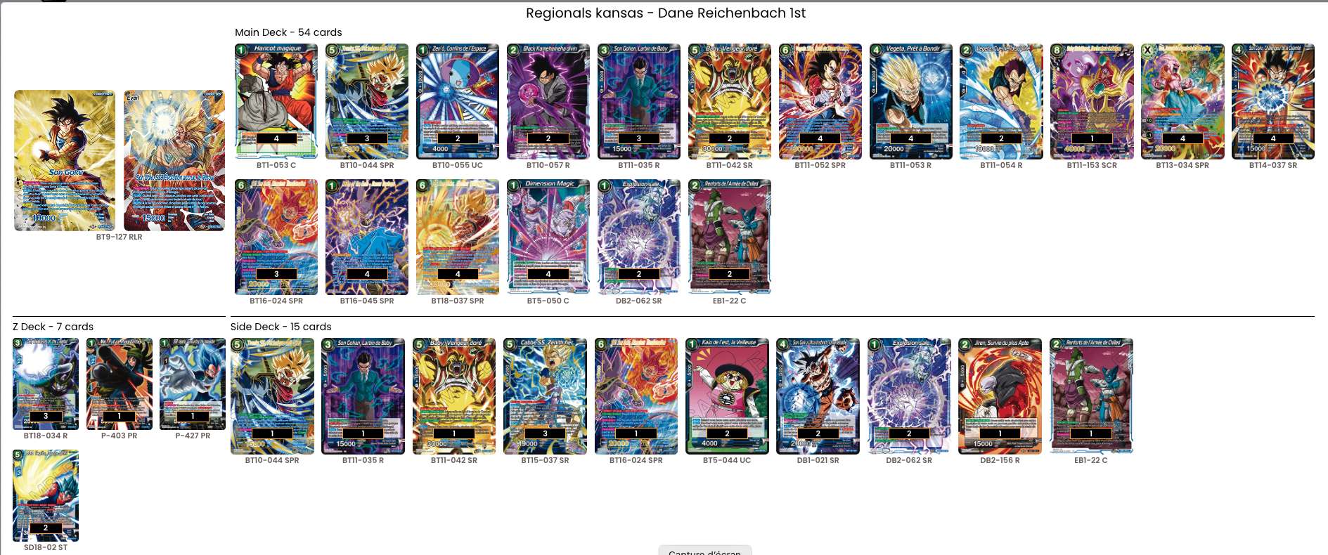 Decklist de Dane Reichenbach