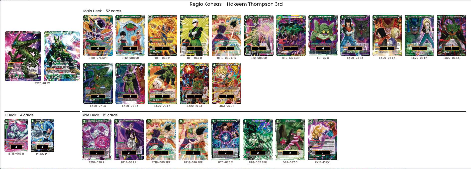 Decklist de Hakeem Thompson