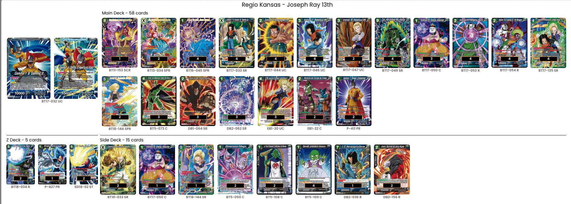 Decklist de Joseph Ray