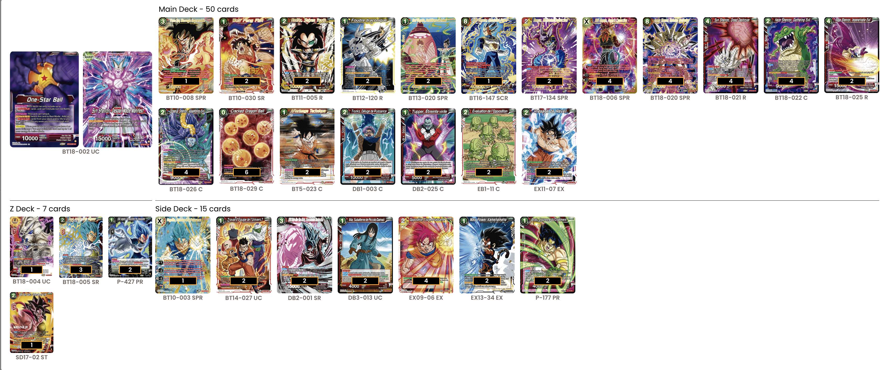 Decklist de Damien Laugier