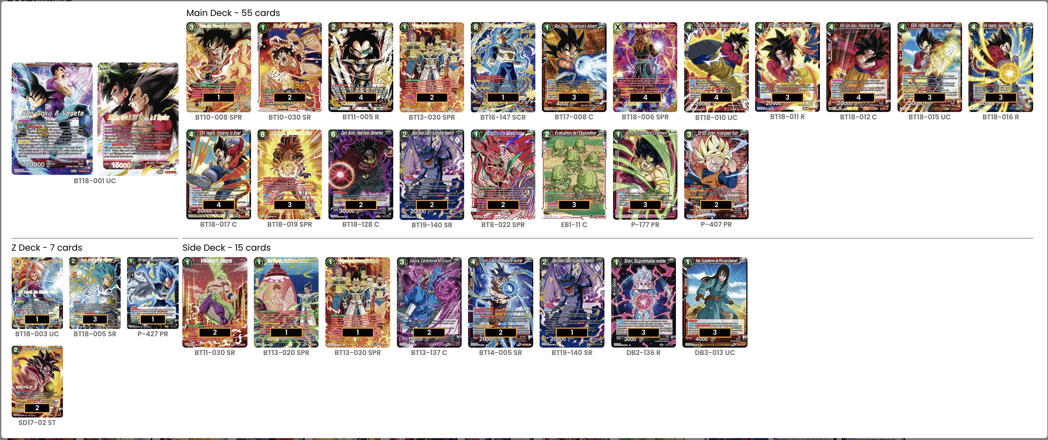 Decklist de Faysal mensur