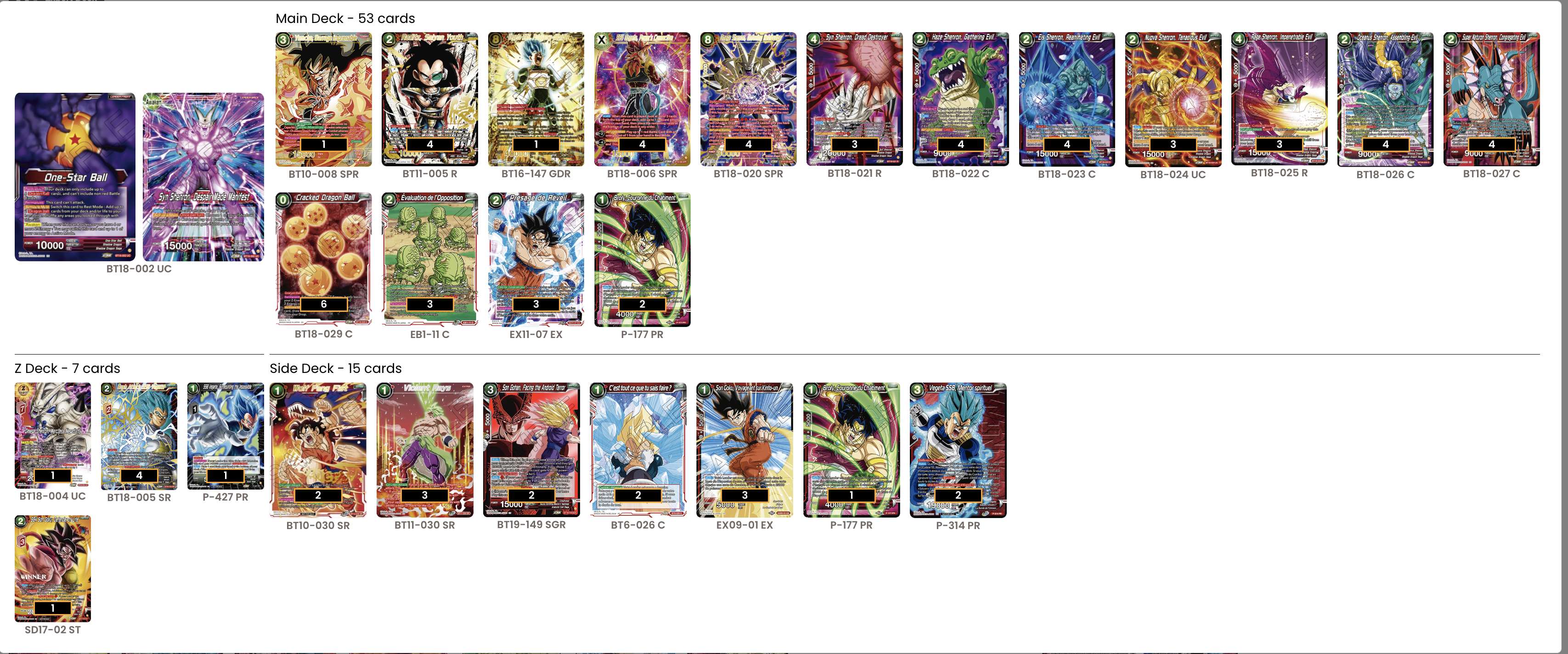 Decklist de Trenton Dees