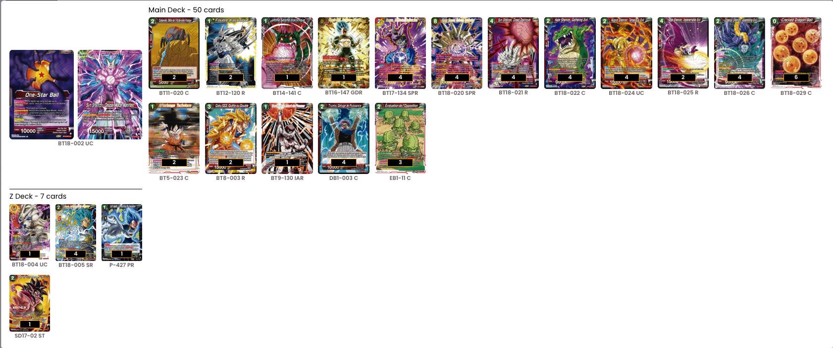 Decklist de Caban Schwartzentruber