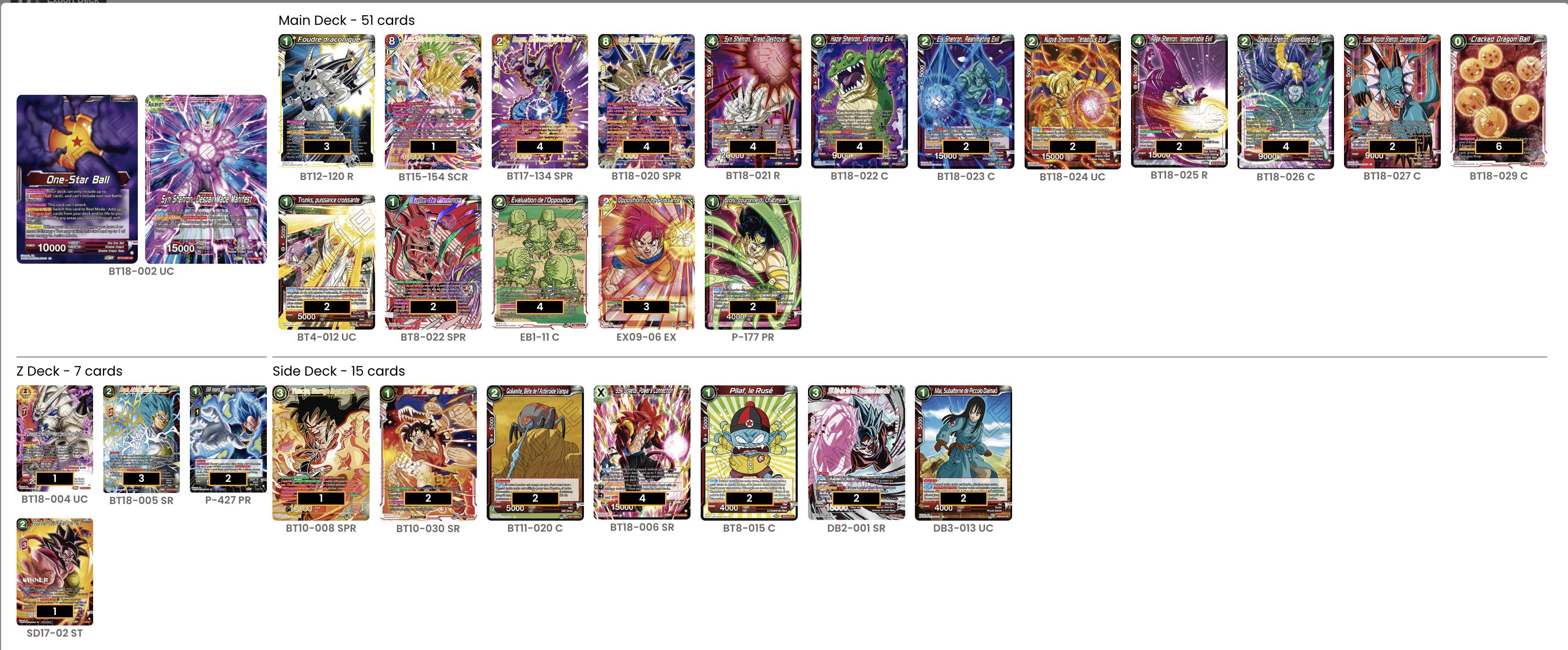 Decklist de James Kunoth