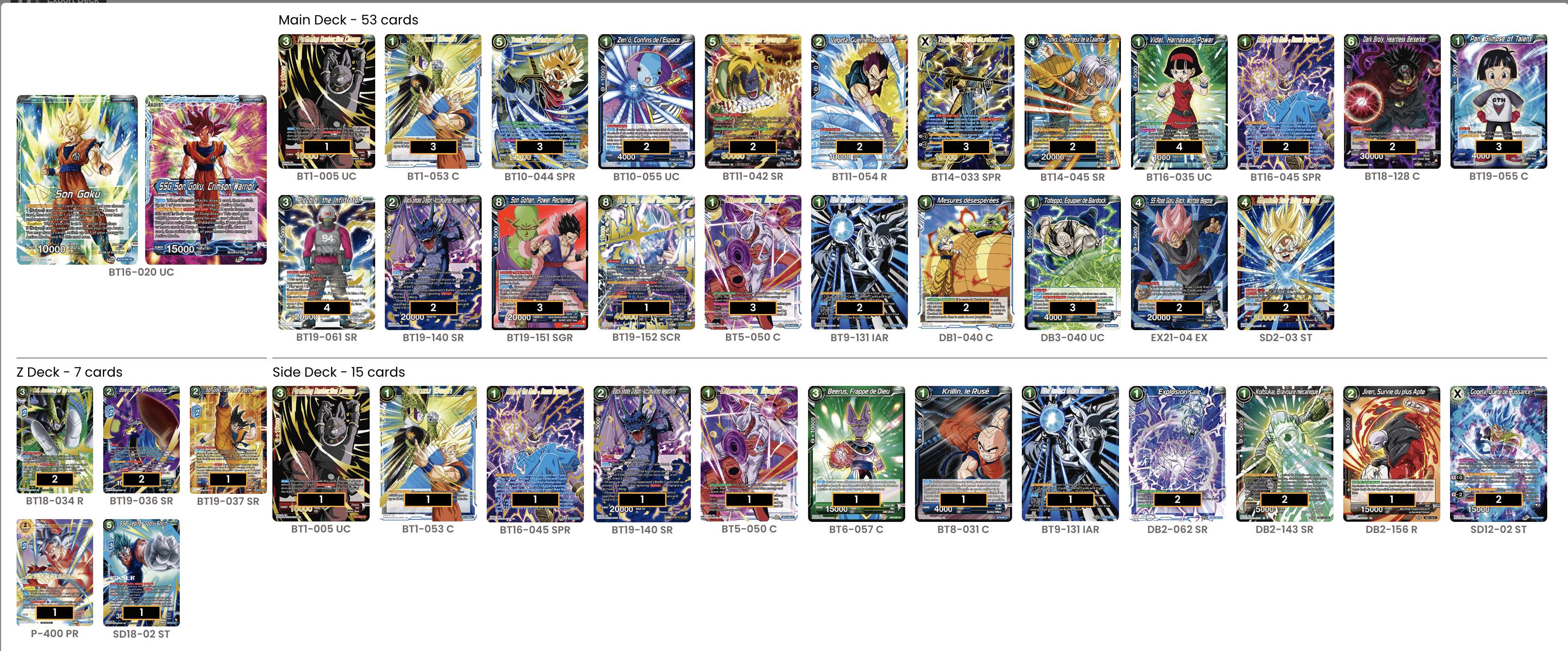 Decklist de Blake Miles