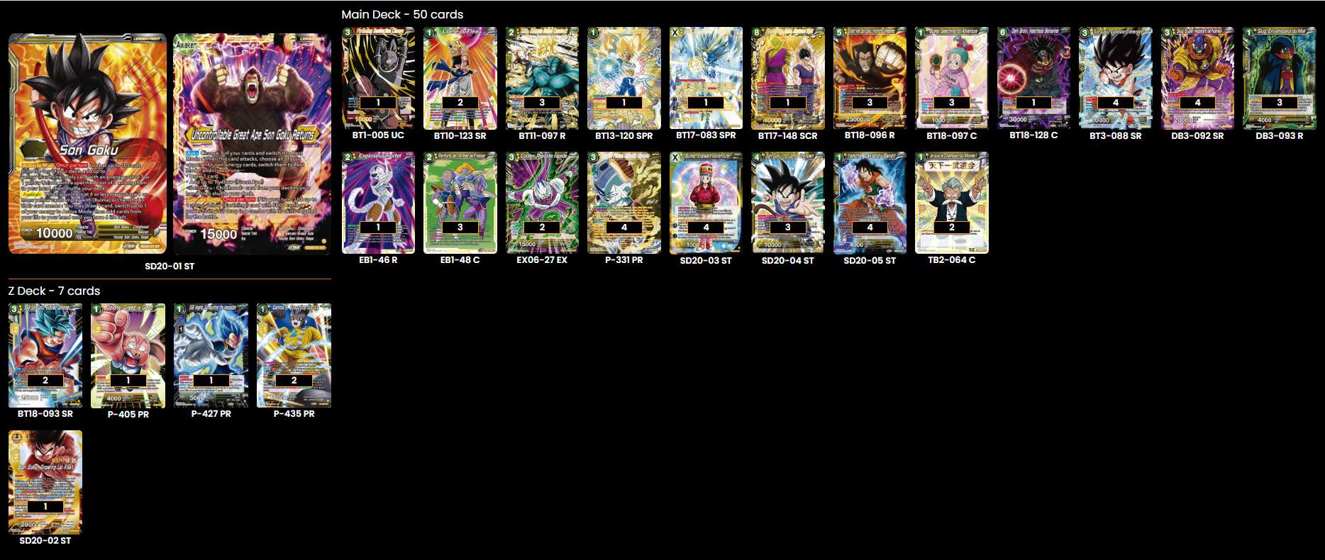 Decklist de Amani Edwards