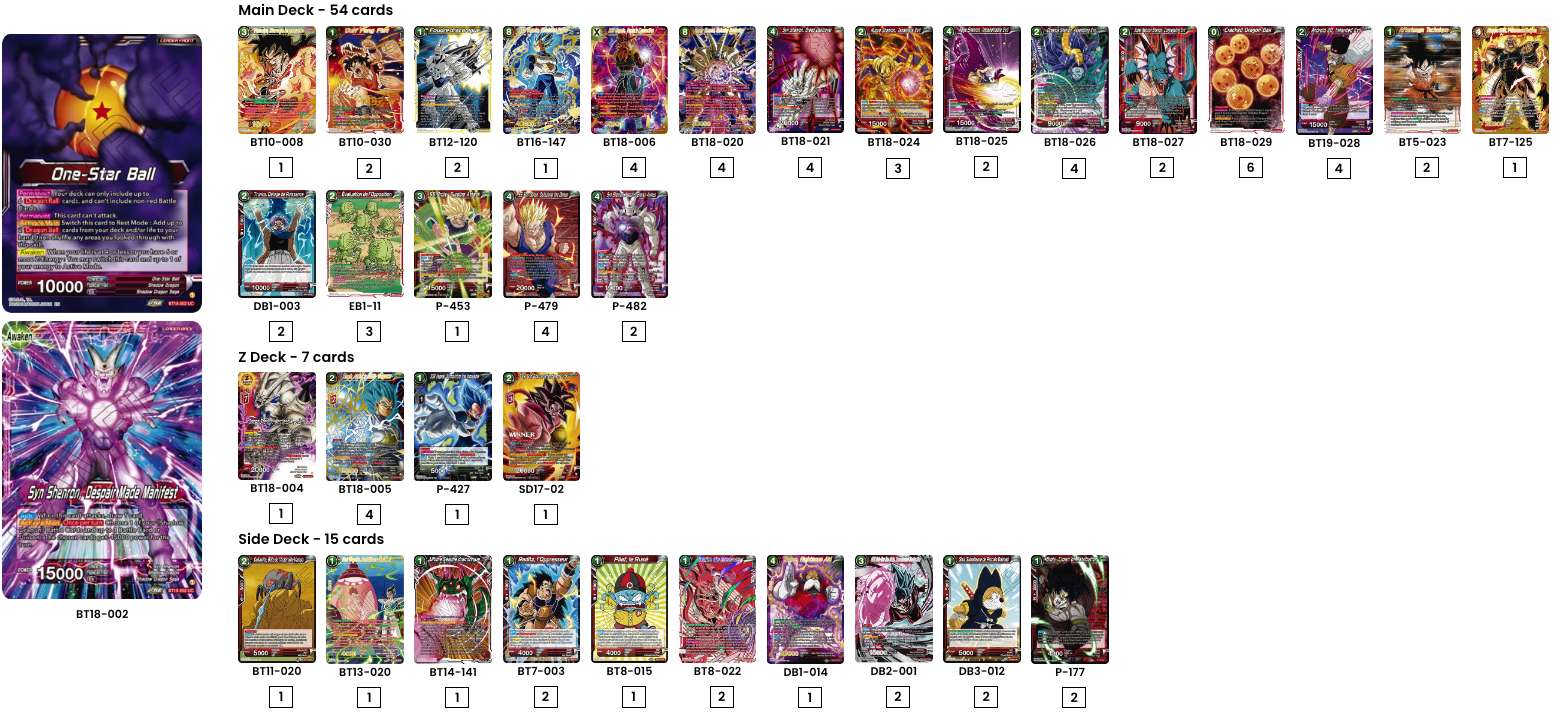 Decklist de David Martin