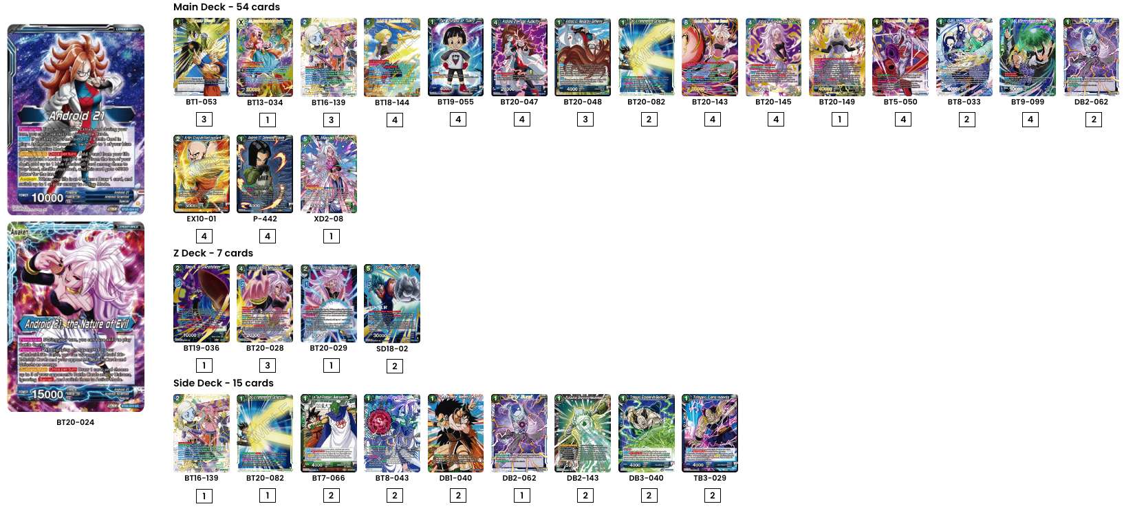 Decklist de Daniel Brown