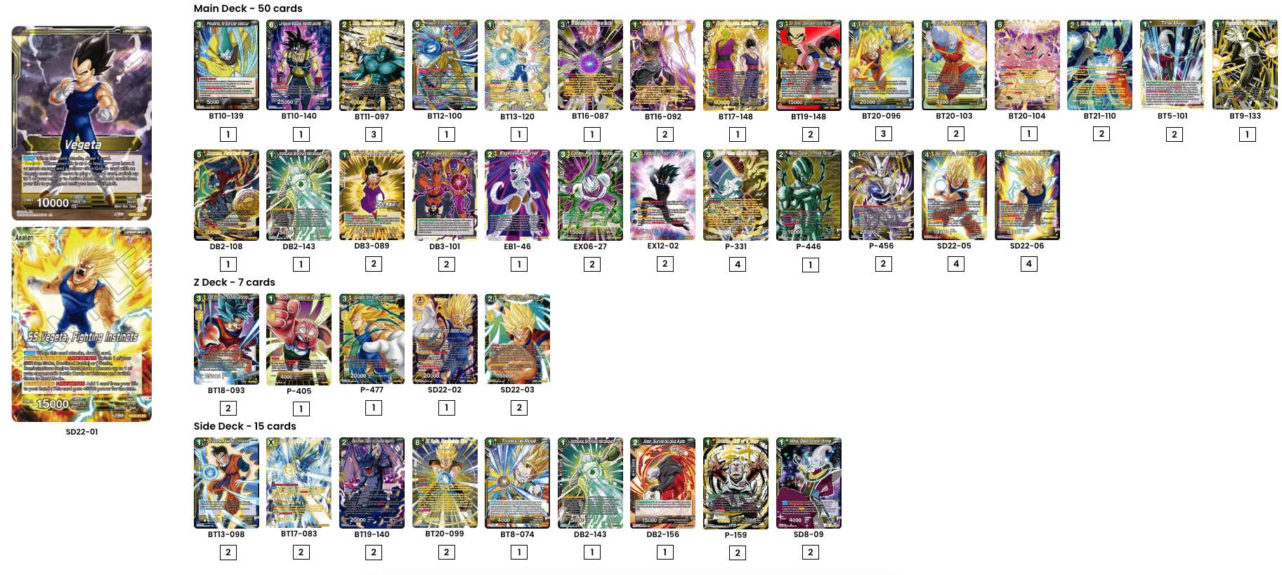 Decklist de John Xiong