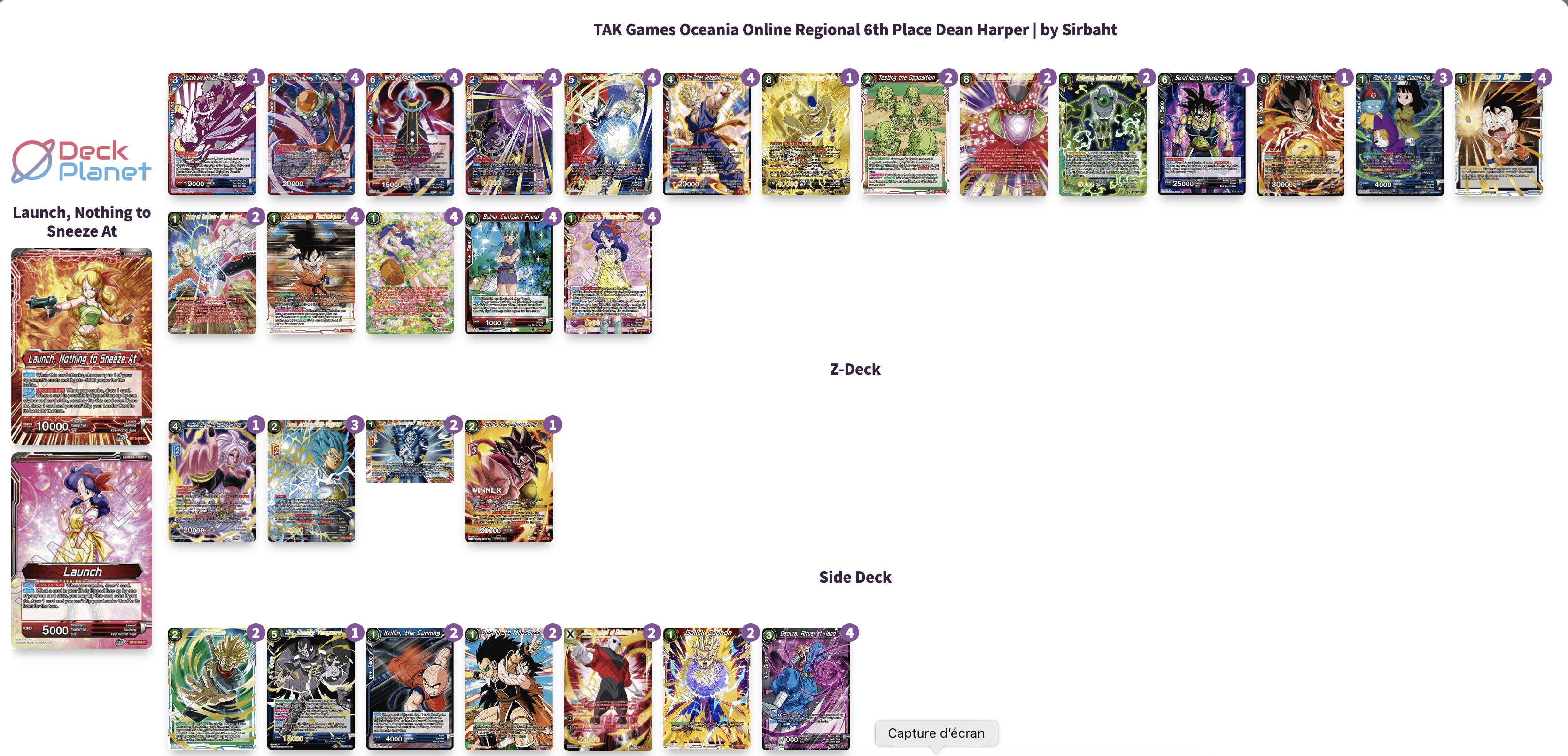 Decklist de Dean Harper