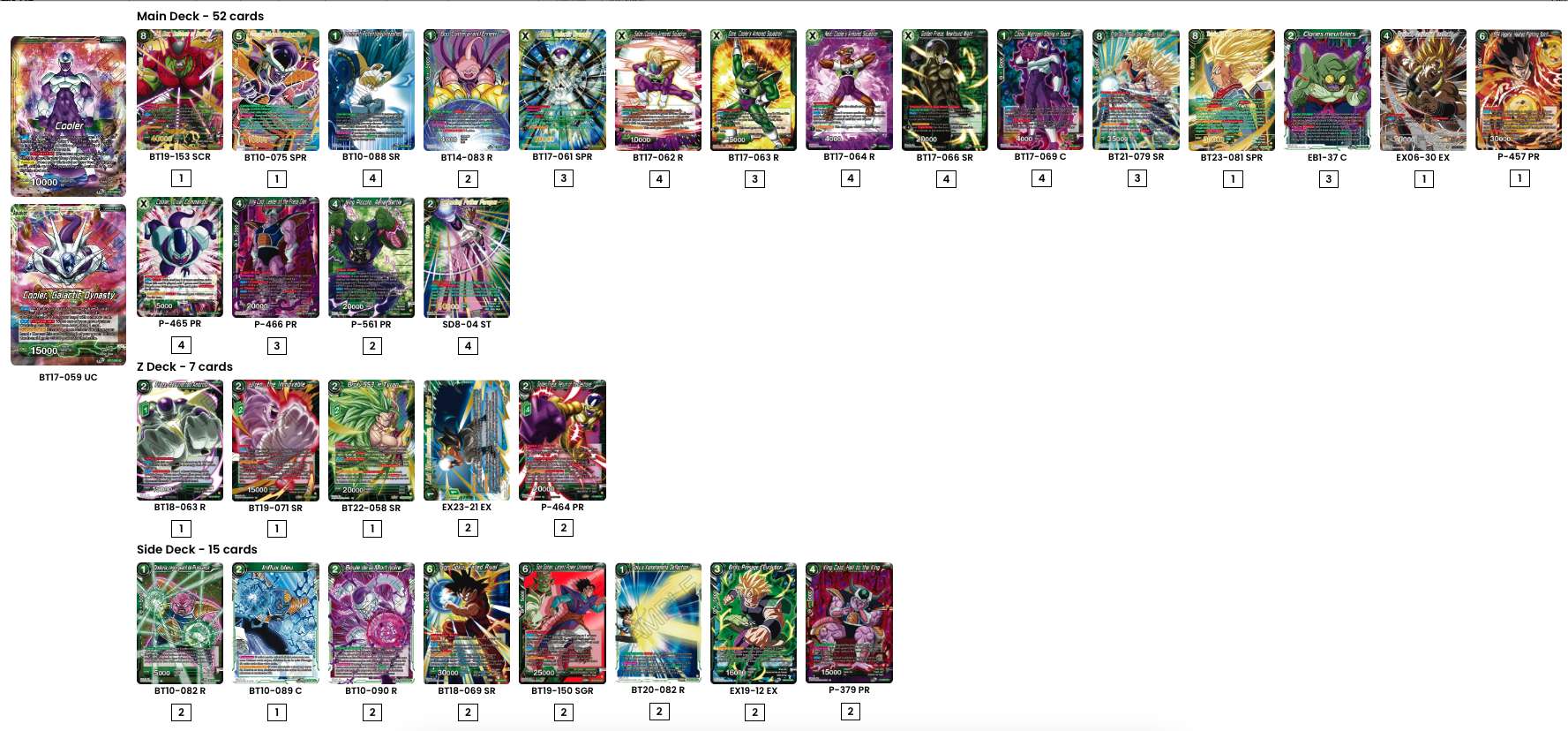 Decklist de Jrevill