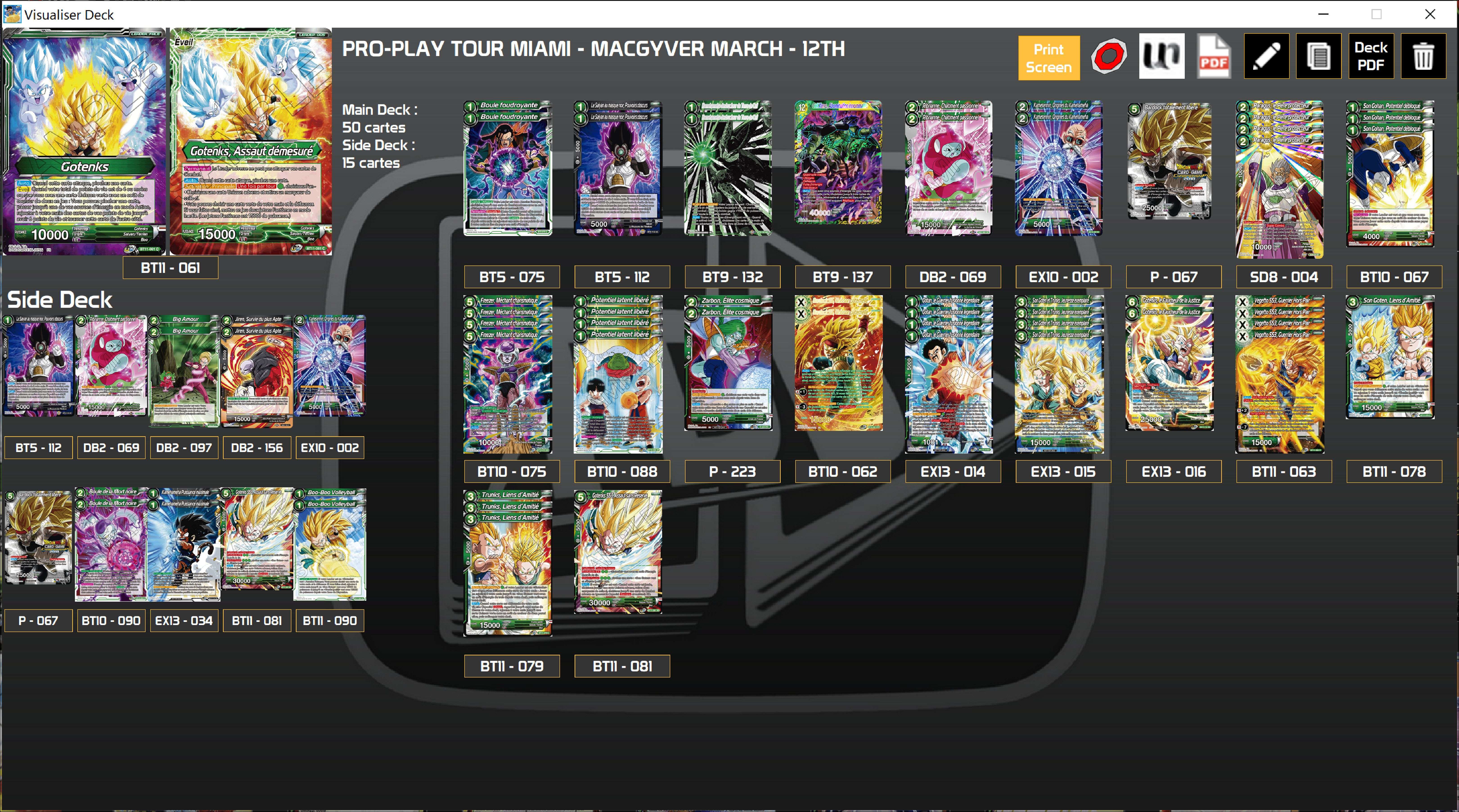 Decklist de Macgyver March
