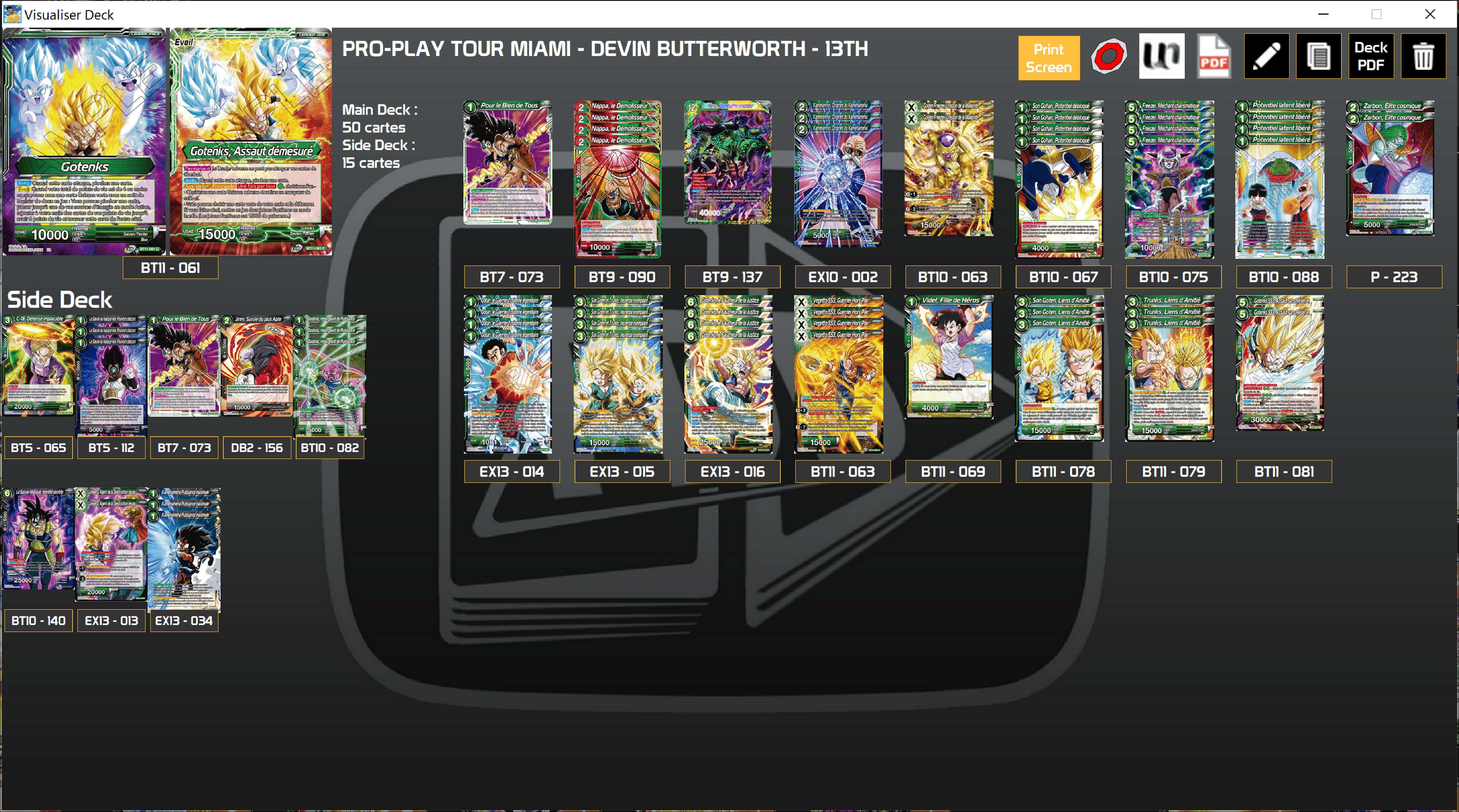 Decklist de Devin Butterworth