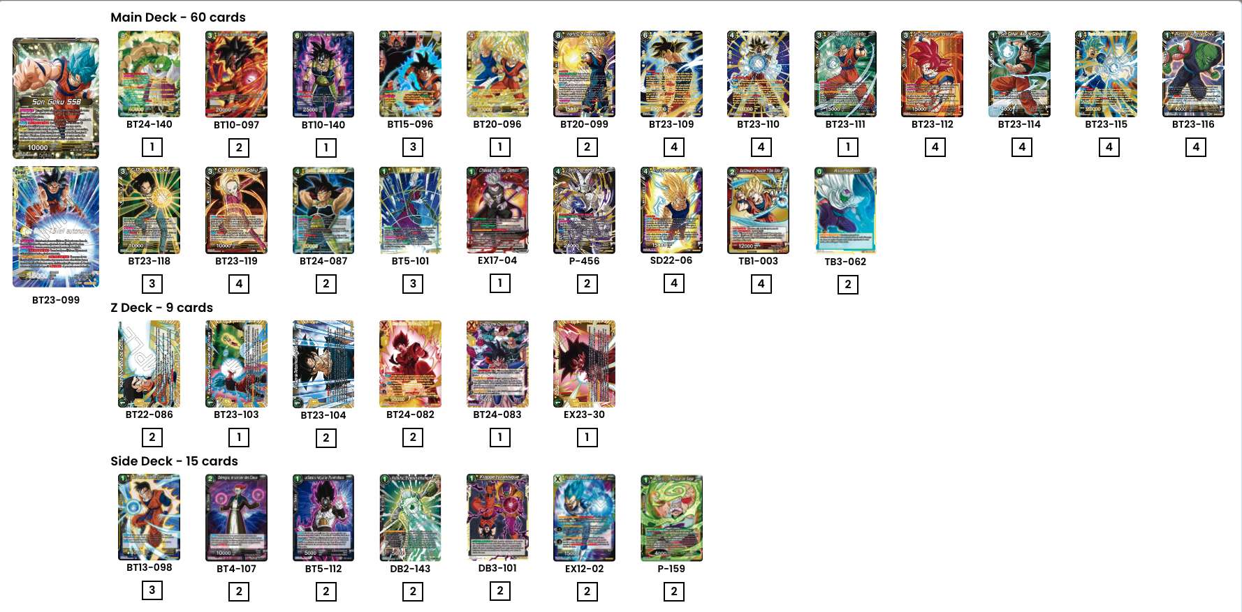 Decklist de Faysal Mensur