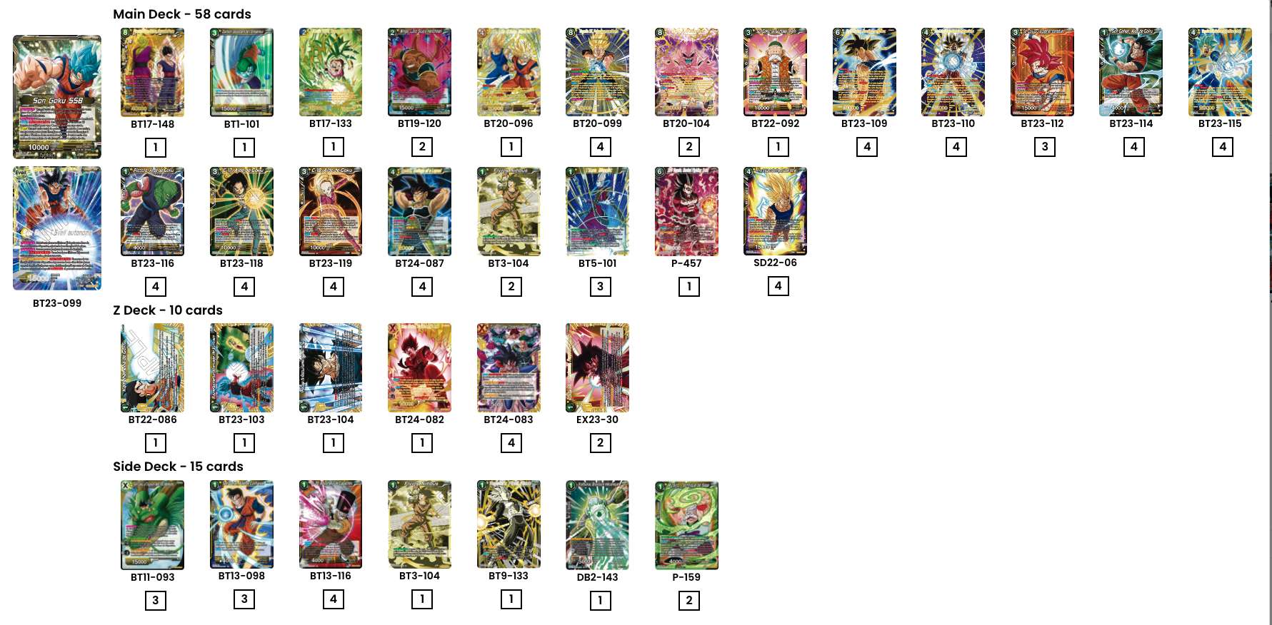 Decklist de Dillon Warren