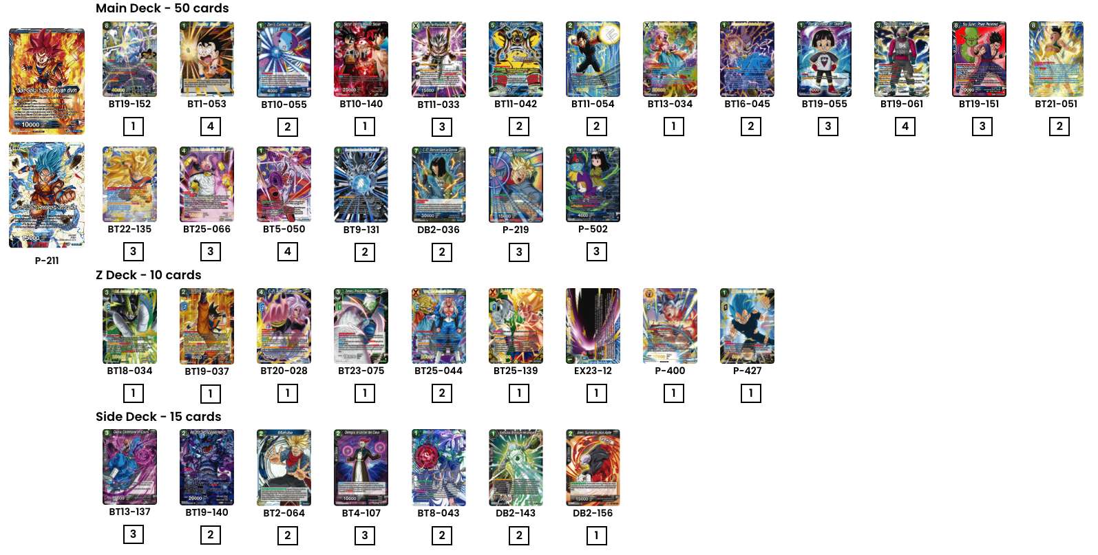 Decklist de Dean Harper