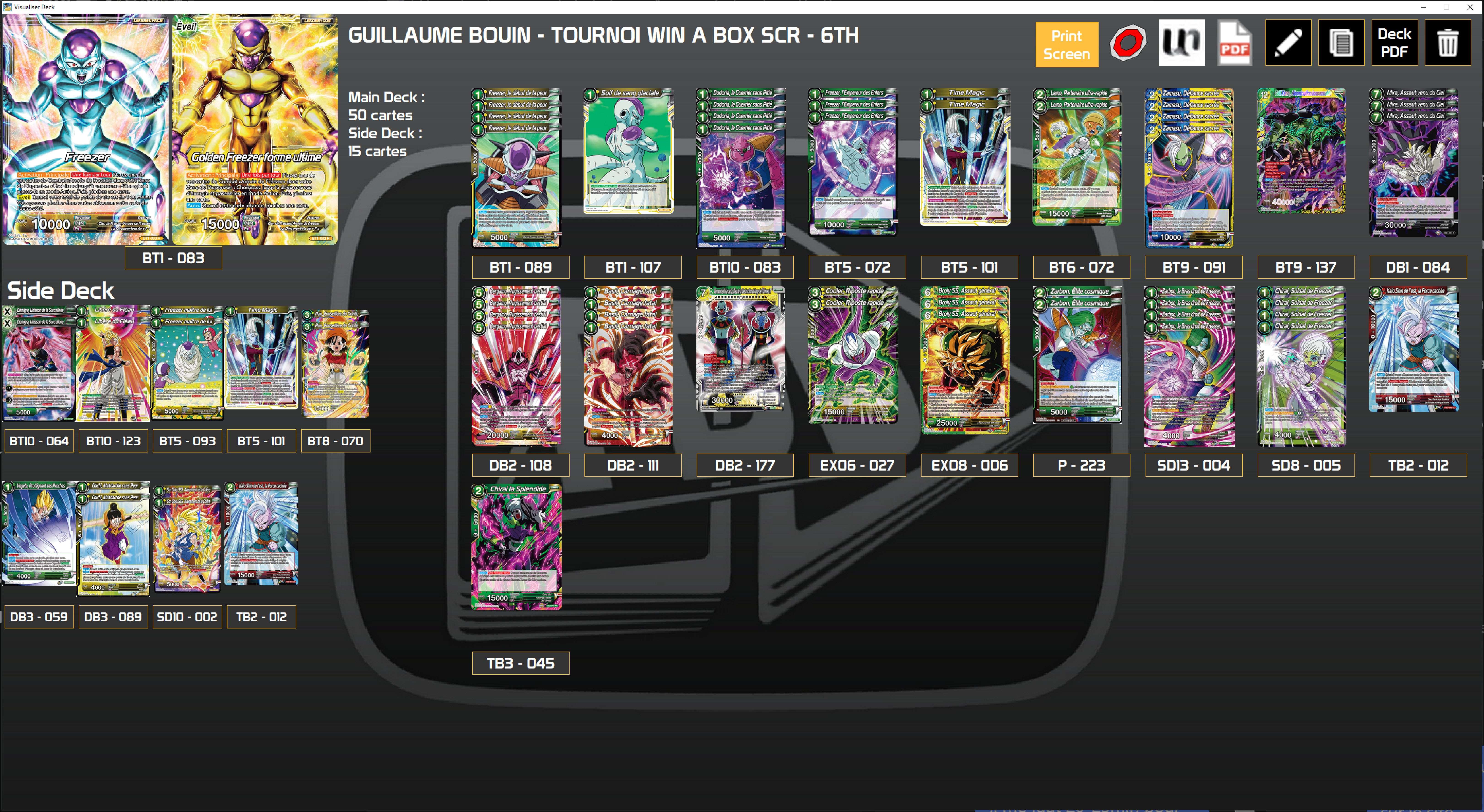 Decklist de Guillaume Bouin