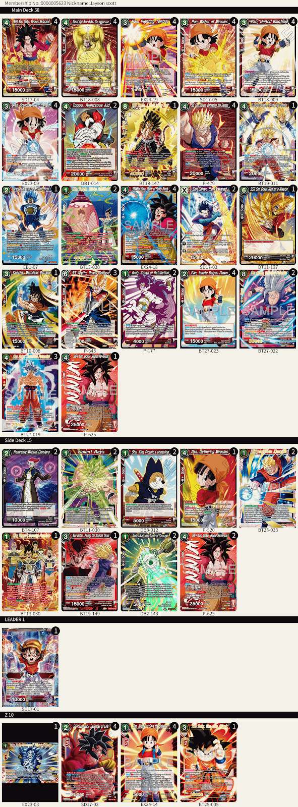 Decklist de Jayson Scott