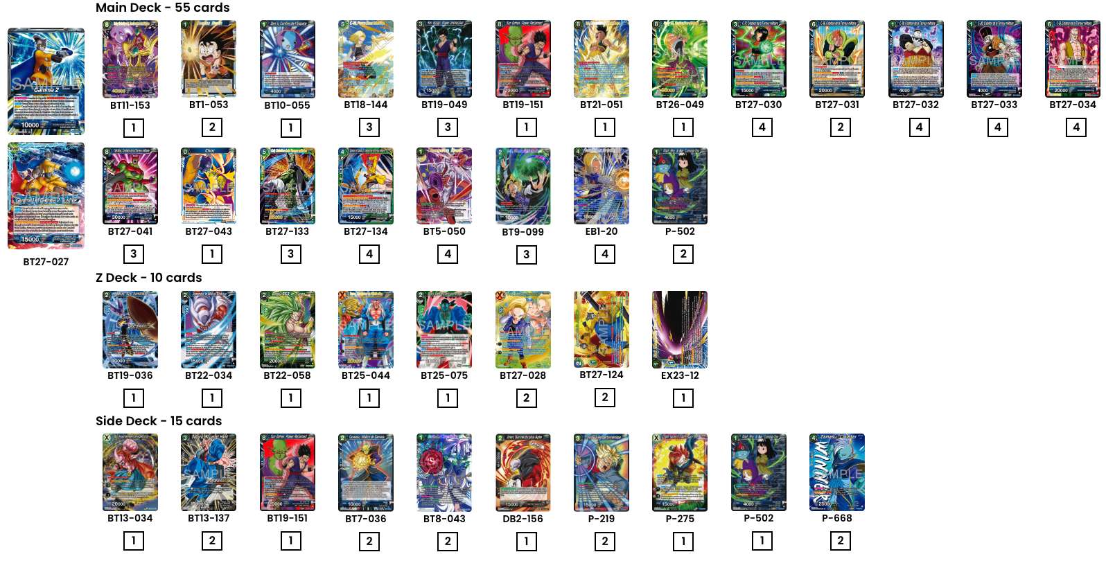 Decklist de Simone Pieretti