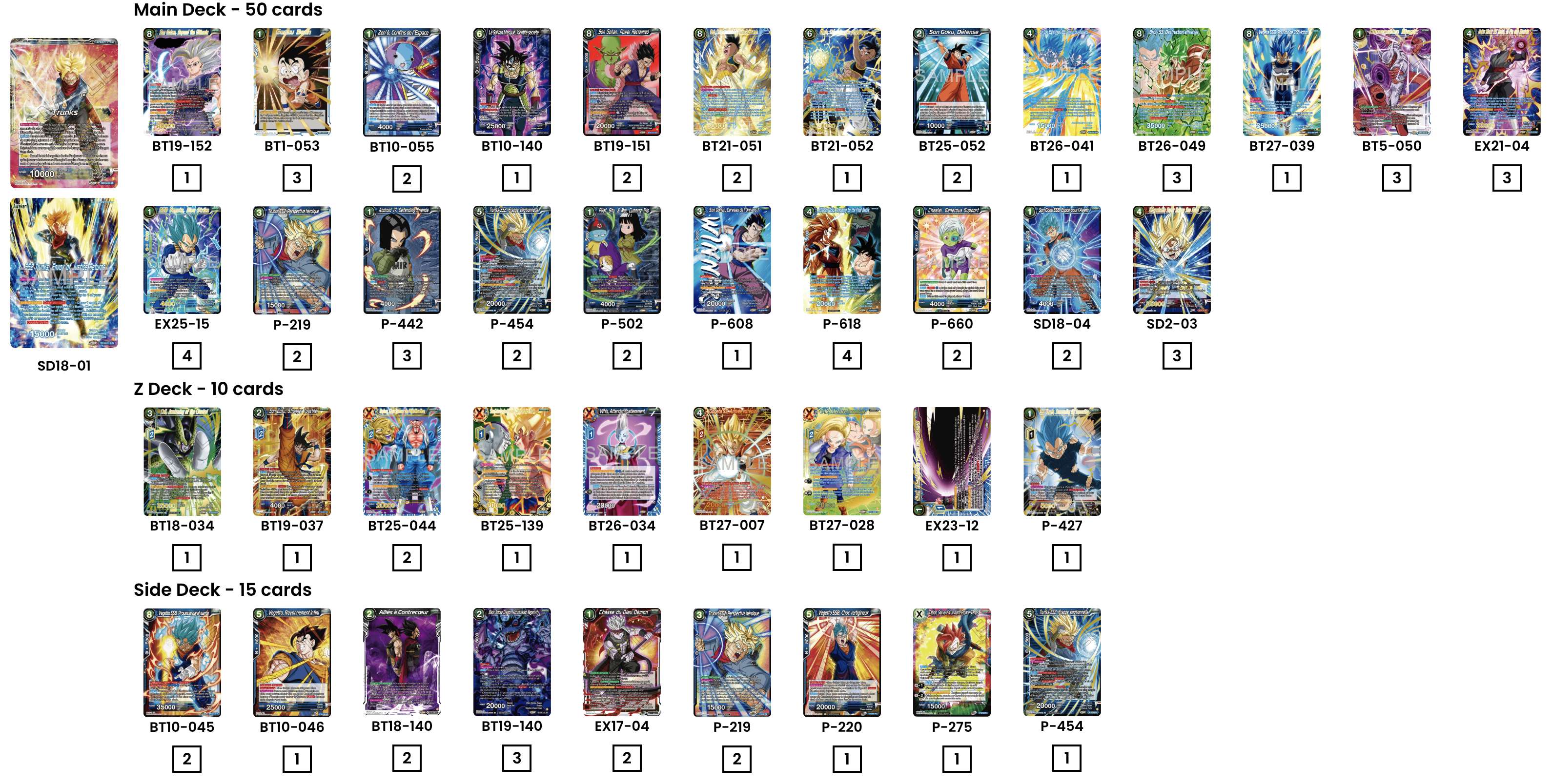 Decklist de DOUCHEBURG