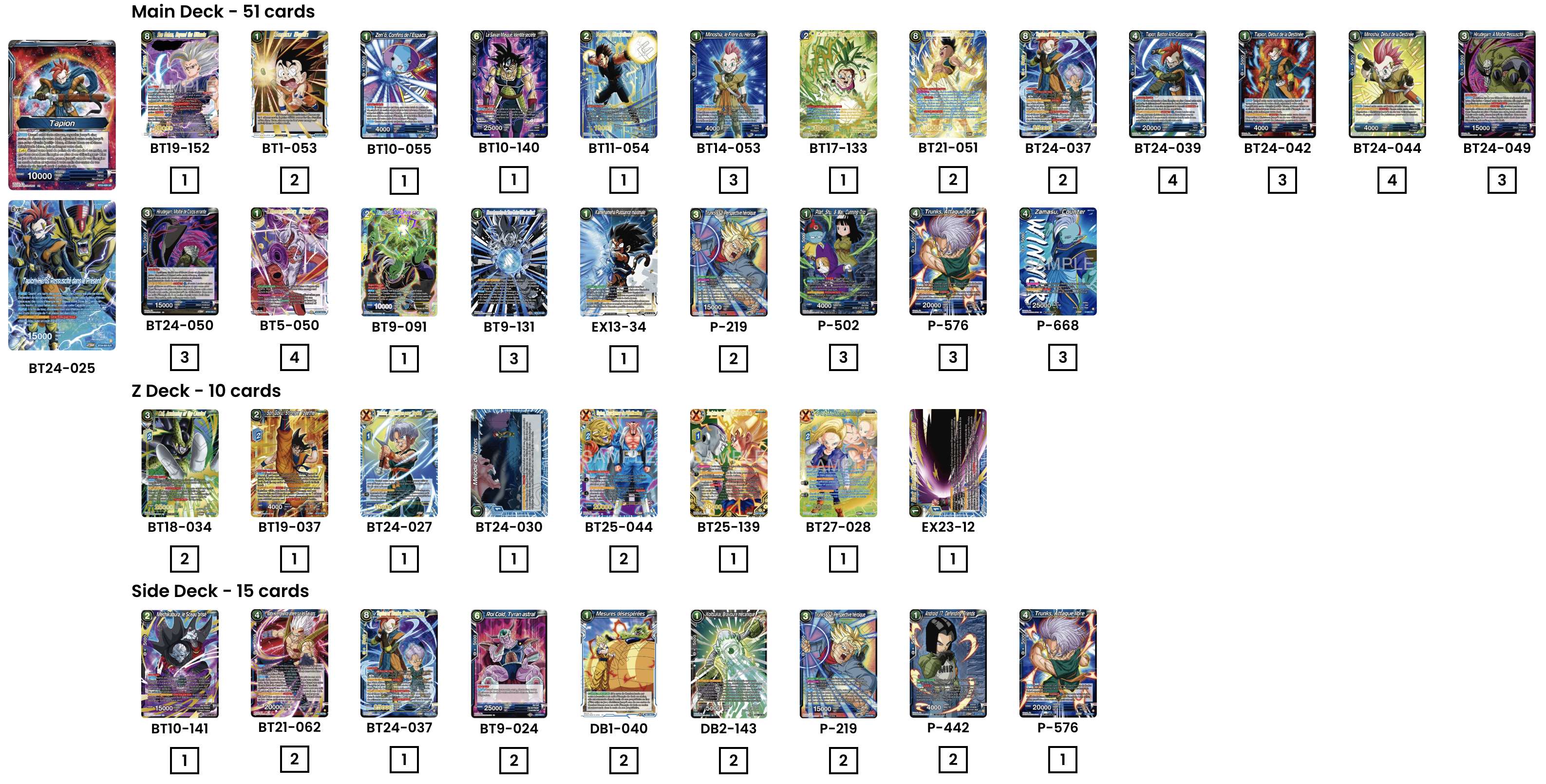 Decklist de Ethan Prevost